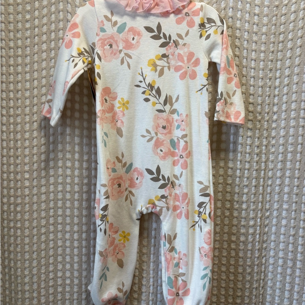 Baby Essentials Floral One Piece with Pink and Yellow - Picture 4 of 4